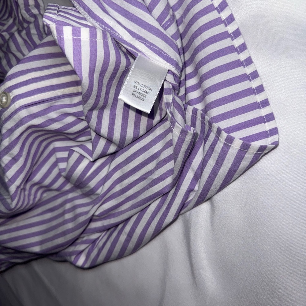 Banana Republic Purple Striped Button-Up Shirt - Picture 5 of 7